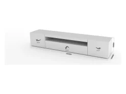 Móvel De Tv*Dmora Móvel de TV Jesse, Aparador baixo de sala com 3 portas, Base de móvel de televisão, 100% Fabricado em Itália, 200x40h37 cm, brilhante, com luz LED Branco