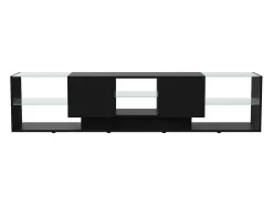 Móvel De Tv* Móvel de TV LED Suspenso Preto 200cm com Design Moderno, Vidro Temperado e Iluminação RGB Bege