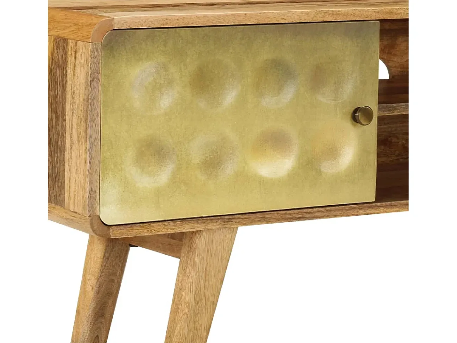 Móvel De Tv| Móvel de TV madeira de mangueira maciça 120x30x45 cm PT387223 Castanho