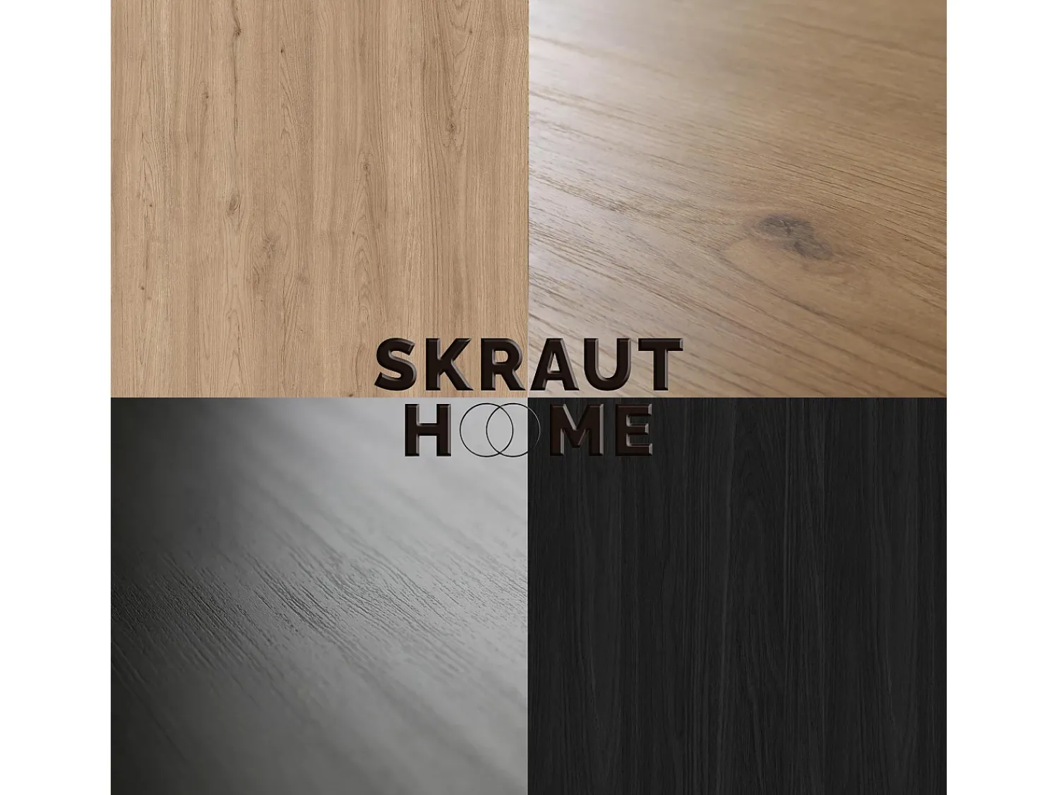 Skraut Home Móvel de TV modelo NATURALE cor Carvalho e Preto, 140x40x41cm^ Móvel De Tv
