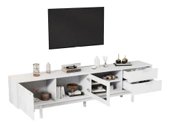 Outlet Merax Móvel de TV moderno - 200 x 40 x 50,5 cm - com 2 portas + 2 gavetas - para TV de 80 polegadas - aglomerado - Branco