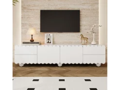 Merax Móvel de TV moderno - 175 x 38 x 37 cm - com 2 portas + 4 gavetas - design exclusivo - MDF + aglomerado -^ Móvel De Tv