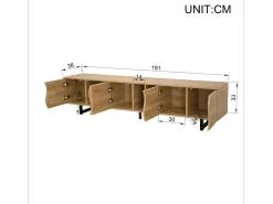 Móvel De Tv|Merax Móvel de TV moderno - 191 x 38 x 46,5 cm - com 5 portas - design exclusivo - MDF + aglomerado - cor natural Natural claro