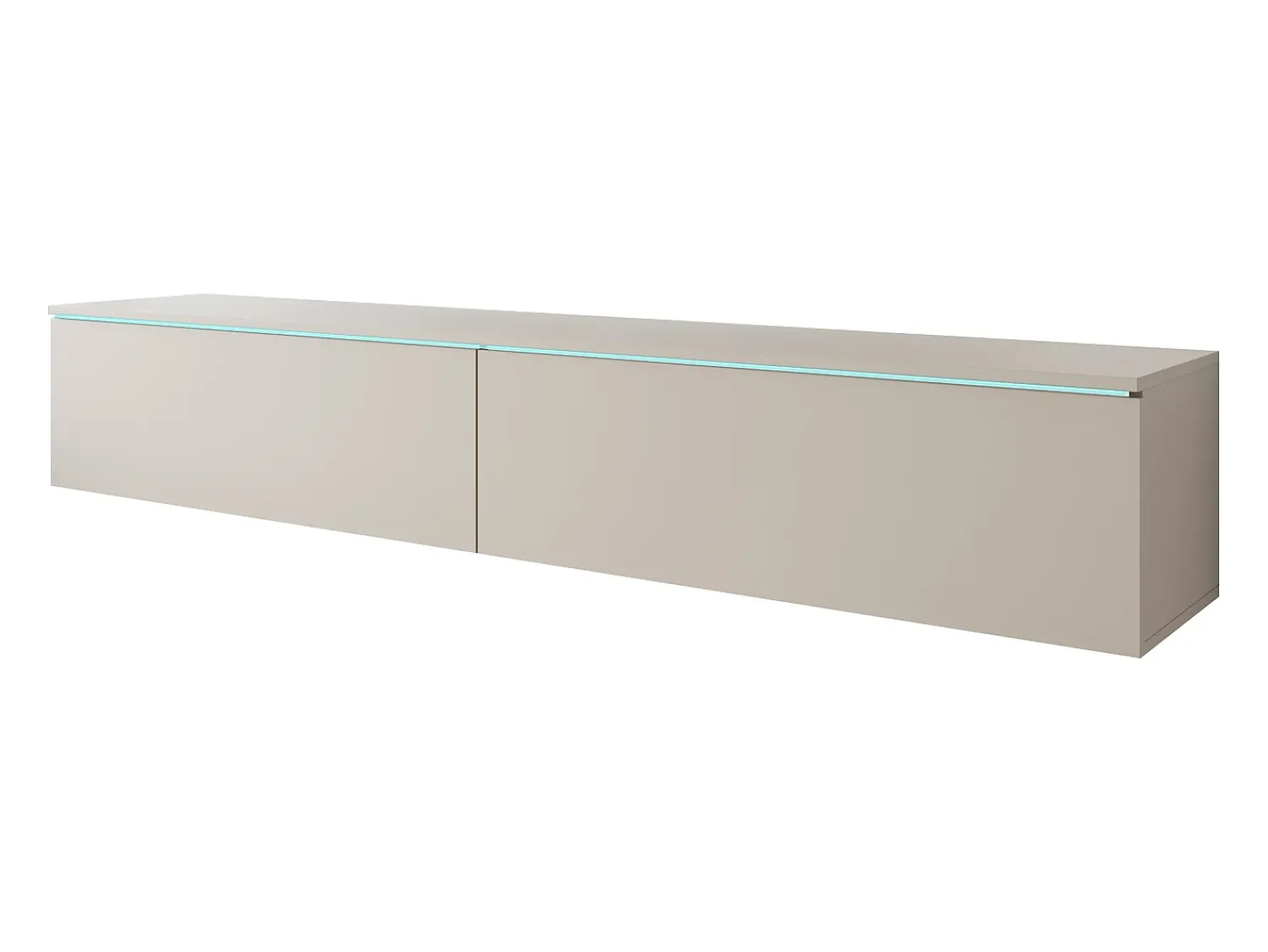 Móvel De Tv* Móvel de TV moderno 180 cm para sala – 2 portas, sem puxadores, acabamento mate, de chão ou suspenso, caxemira Bege