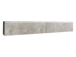 Móvel de TV moderno 180 cm para sala – 2 portas, sem puxadores, acabamento mate, de chão ou suspenso, betão smart / betão smart^ Móvel De Tv
