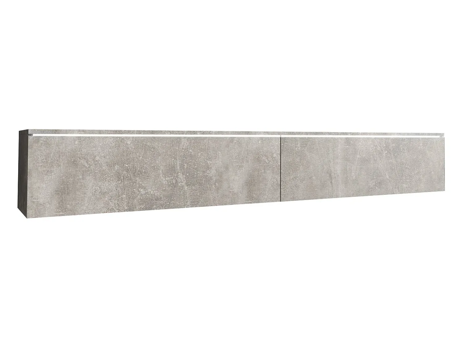 Móvel de TV moderno 180 cm para sala com LED – 2 portas, sem puxadores, betão fosco, de chão ou suspenso^ Móvel De Tv