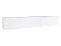Móvel de TV moderno 180 cm para sala – 2 portas sem puxadores, acabamento mate, de chão ou suspenso, frentes em MDF espinha de peixe mate^ Móvel De Tv