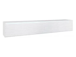 Móvel de TV moderno 180 cm para sala – 2 portas sem puxadores, acabamento mate, de chão ou suspenso, frentes em MDF ondulado mate^ Móvel De Tv
