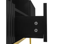 Móvel De Tv|ModernLuxe Móvel de TV moderno - com 2 portas e 2 gavetas - pés de metal - Preto