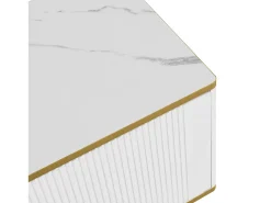 Clearance ModernLuxe Móvel de TV moderno - com 2 portas e 2 gavetas - pés de metal - Branco