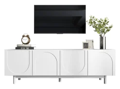 Móvel De Tv|ModernLuxe Móvel de TV moderno - com prateleiras ajustáveis - em aglomerado - Branco