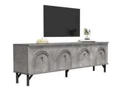 Merax Móvel de TV moderno com 4 portas - 160 x 38 x 55,5 cm - fecho suave - arrumação - aglomerado -^ Móvel De Tv