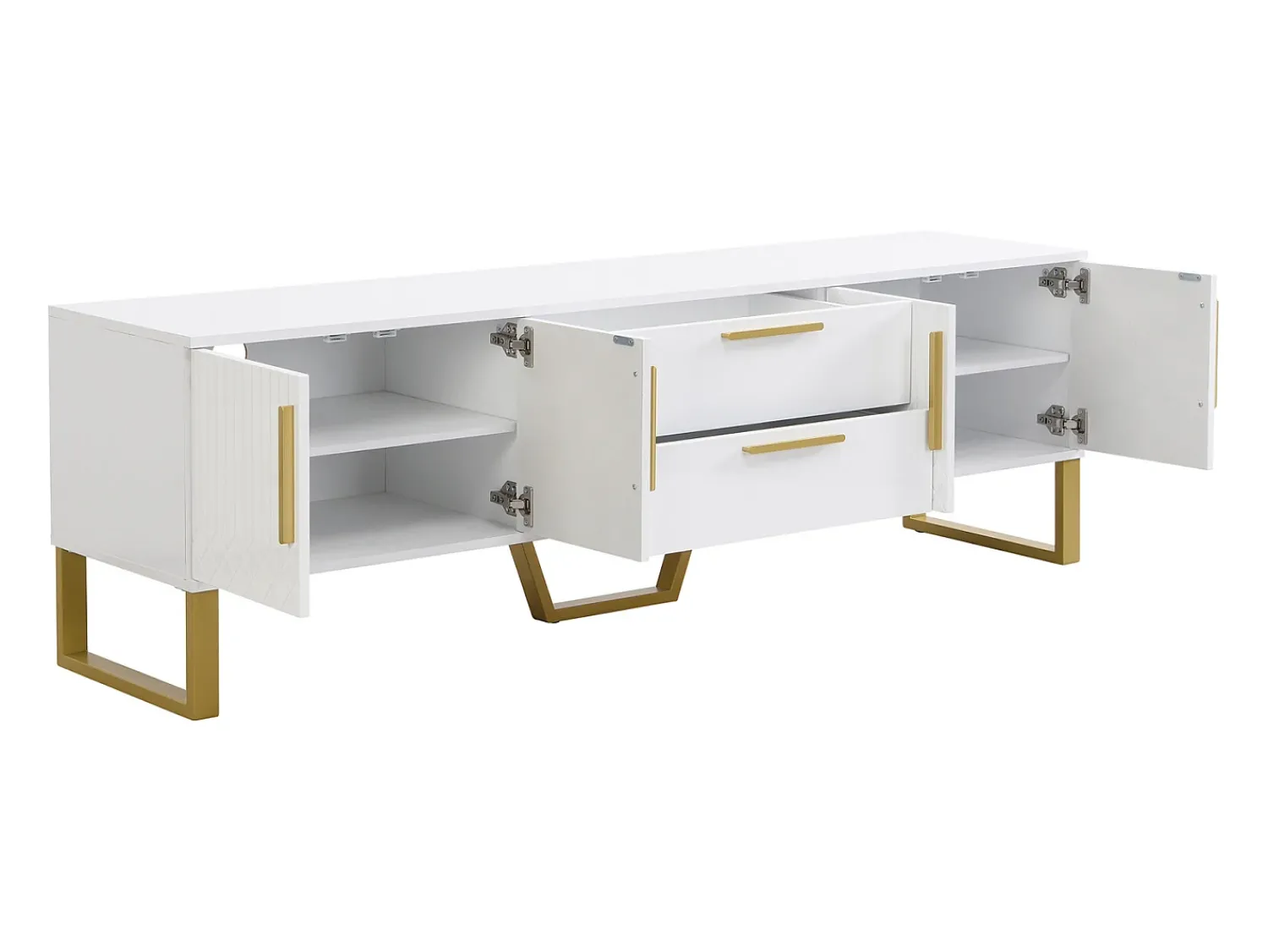 Móvel de TV moderno com 4 portas de armário e 2 gavetas, armário para TV, para sala de estar,^ Móvel De Tv