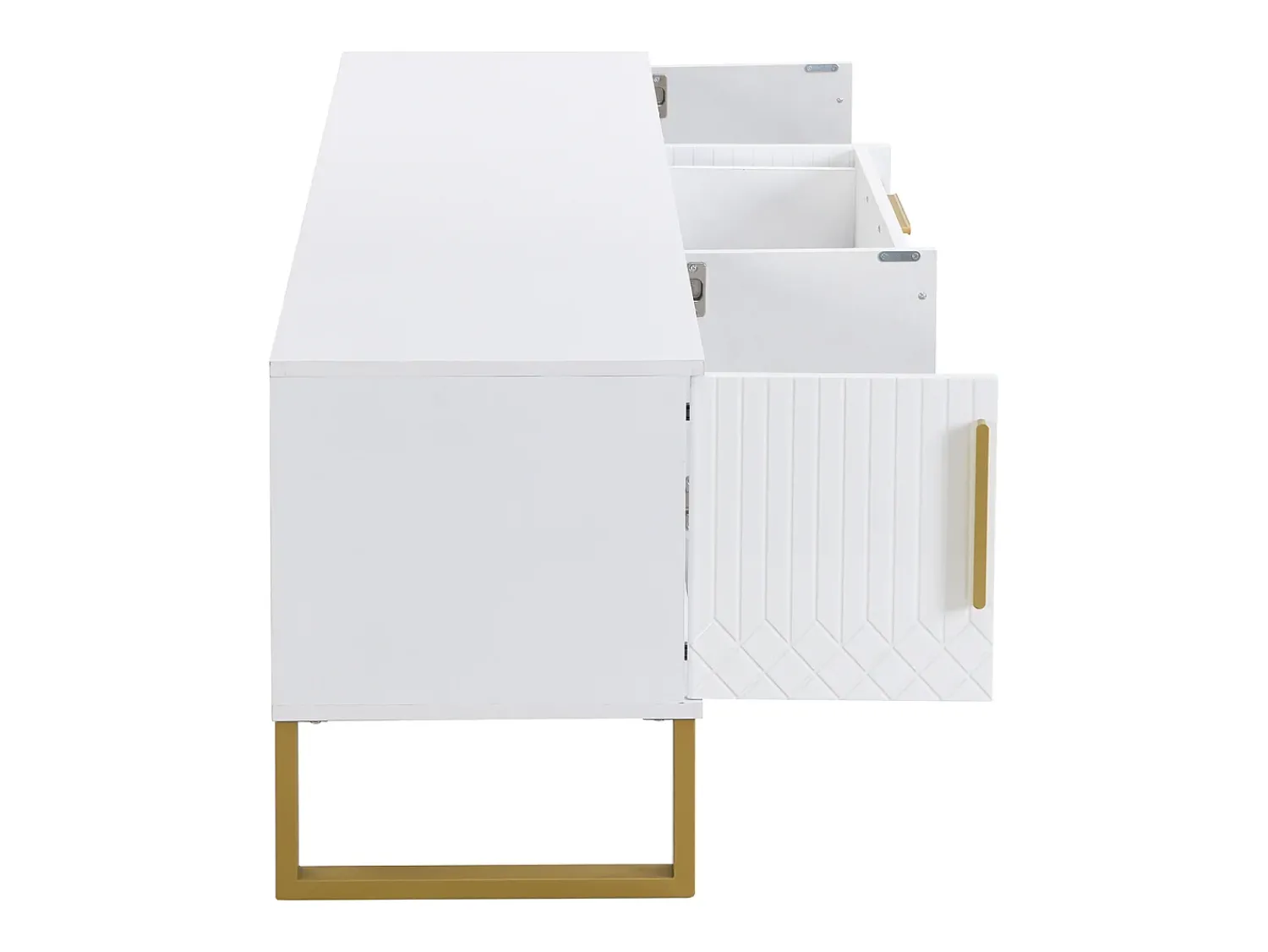 Móvel de TV moderno com 4 portas de armário e 2 gavetas, armário para TV, para sala de estar,^ Móvel De Tv