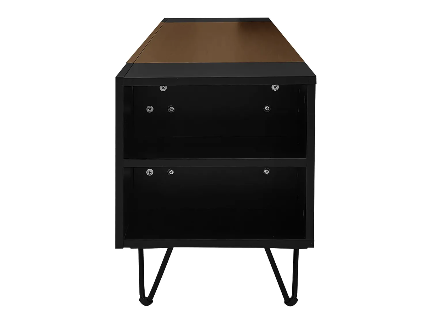 Móvel De Tv| Móvel de TV moderno com 2 portas, armário multifuncional com espaço de armazenamento e pés de metal. Preto