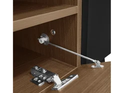 Móvel De Tv| Móvel de TV moderno com 2 portas, armário multifuncional com espaço de armazenamento e pés de metal. Preto