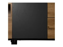 Móvel De Tv* Móvel de TV moderno com cores coordenadas, acabamento em madeira, 180 × 38 × 50 cm, cor carvalho. Preto