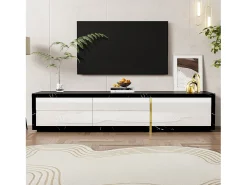 Móvel de TV moderno com comprimento variável (140-260 cm), Móvel de TV baixo com função giratória,^ Móvel De Tv