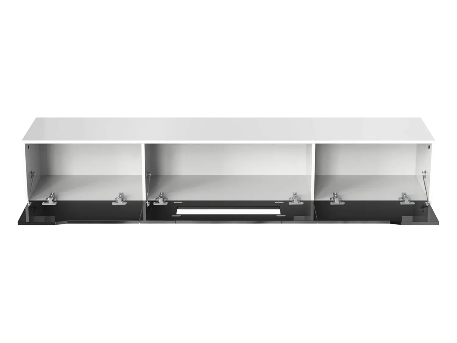 Móvel De Tv| Móvel de TV moderno com iluminação LED e 3 portas, armário de parede com espaço de armazenamento, Preto