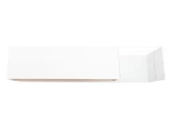 Móvel De Tv* Móvel de TV moderno com luzes LED, com 2 gavetas e prateleiras de vidro, armário baixo, . Branco
