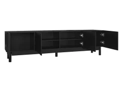 Móvel de TV moderno com prateleiras ajustáveis, perfil baixo, leve, estilo luxuoso, 175 x 38 x 56 cm,^ Móvel De Tv