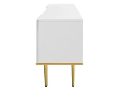Móvel de TV moderno com pés e detalhes dourados, amplo espaço de armazenamento para sala de estar, .^ Móvel De Tv