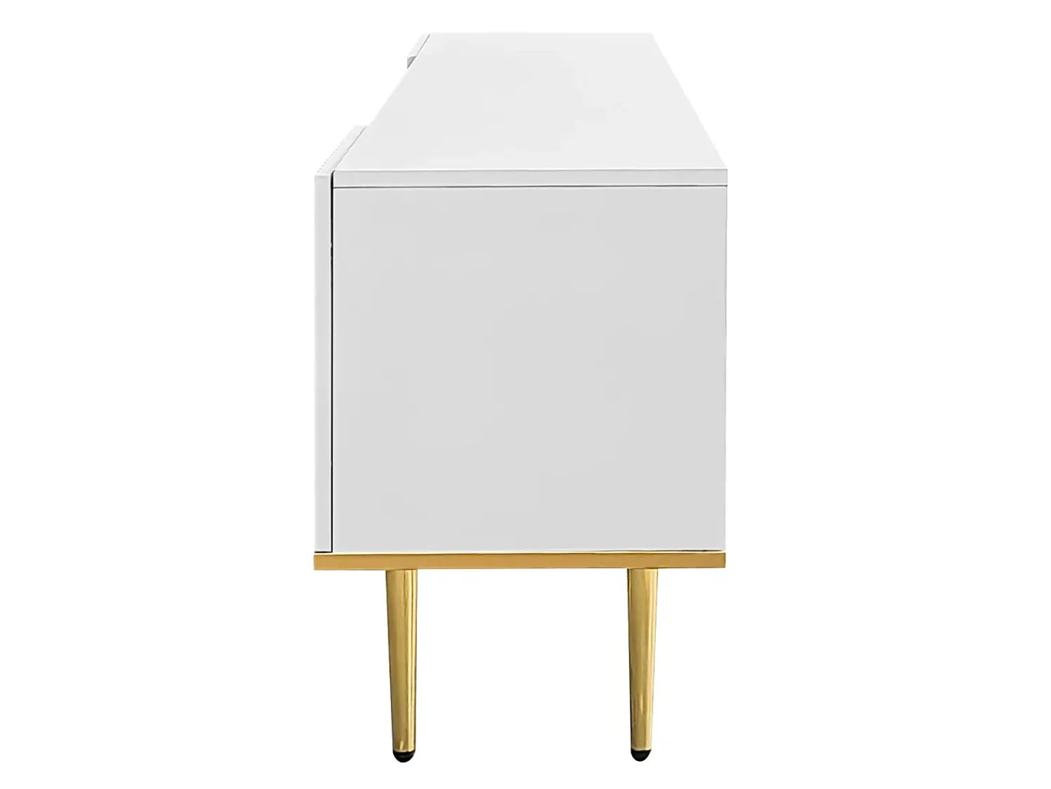 Móvel de TV moderno com pés e detalhes dourados, amplo espaço de armazenamento para sala de estar, .^ Móvel De Tv