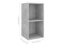 Móvel De Tv|Helloshop26 Móvel de TV multimídia para parede prateleira para TV aparador para TV para sala de jantar sala de estar quarto 2 peças madeira industrializada cinza 02_0028943 Castanho