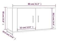 Helloshop26 Móvel de TV multimídia para parede prateleira para TV aparador para TV para sala de jantar sala de estar quarto 2 peças 80 x 34,5 x 40 cm 02_0028936^ Móvel De Tv