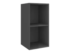Móvel De Tv|Helloshop26 Móvel de TV multimídia para parede prateleira para TV aparador para TV sala de jantar sala de estar quarto 4 peças madeira engenheirada brilhante cinza 02_0029067 Castanho