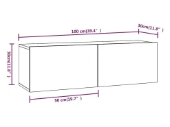 Helloshop26 Móvel de TV multimídia para parede prateleira para TV aparador armário para TV sala de jantar sala de estar quarto 4 peças Sonoma 100 x 30 x 30 cm cinza 02_0029087^ Móvel De Tv