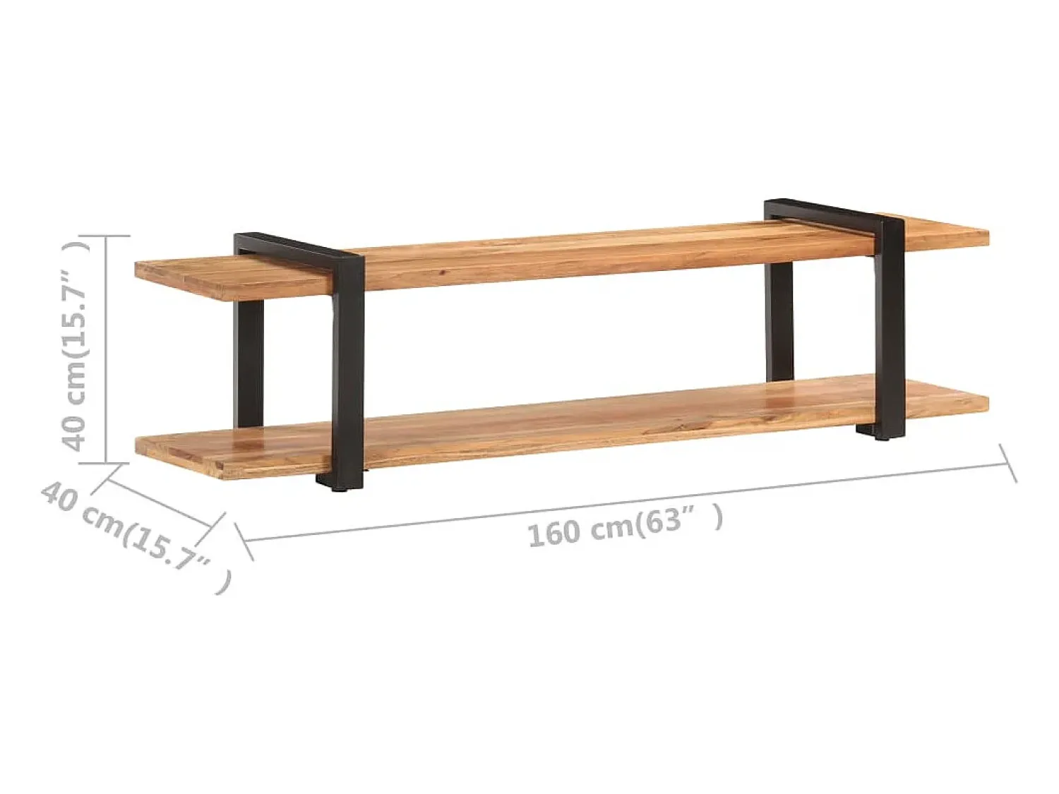 Móvel De Tv|Helloshop26 Móvel de TV multimídia prateleira de televisão televisão buffet sala de jantar sala de estar quarto 160 x 40 x 40 cm madeira de acácia maciça marrom 02_0026071 Preto