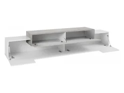Dmora Móvel de TV Nico, Aparador baixo de sala, Base de móvel de televisão, 100% Fabricado na Itália, 240x45h52 cm, brilhante e concreto^ Móvel De Tv