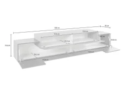 Dmora Móvel de TV Nico, aparador baixo da sala, base de móvel de TV, 100% Fabricado na Itália, 240x45h52 cm, Antracite e Bordo^ Móvel De Tv
