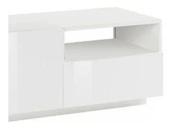Dmora Móvel de TV Nino, Aparador baixo de sala com 2 portas, Base de móvel de televisão, 100% Fabricado em Itália, 150x43h46 cm, brilhante^ Móvel De Tv
