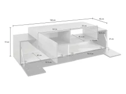 Dmora Móvel de TV Pablo, Aparador baixo da sala, base de móvel de TV, 100% Fabricado na Itália, 160x45h51 cm, Antracite e Bordo^ Móvel De Tv