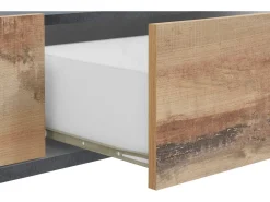 Móvel De Tv*Dmora Móvel de TV Raffaele, Aparador baixo de sala com 2 portas, Base de móvel de televisão, 100% Fabricado na Itália, 200x40h47 cm, Ardósia e Bordo Castanho