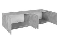 Móvel De Tv*Dmora Móvel de TV Raul, Aparador baixo de sala, Base de móvel de televisão, 100% Fabricado em Itália, 162x44h46 cm, Cimento Cinzento