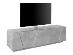 Móvel De Tv*Dmora Móvel de TV Raul, Aparador baixo de sala, Base de móvel de televisão, 100% Fabricado em Itália, 162x44h46 cm, Cimento Cinzento