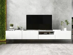 Outlet Móvel de TV suspenso com 2 portas - corpo fosco, frentes fosco - 120 cm Branco
