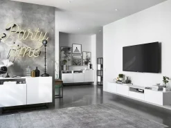 Outlet Móvel de TV suspenso com 2 portas - corpo fosco, frentes fosco - 120 cm Branco