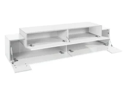 Móvel De Tv*Dmora Móvel de TV Teo, aparador baixo da sala, base de móvel de TV, 100% Fabricado na Itália, 200x45h52 cm, brilhante Branco