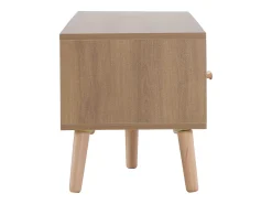 Móvel De Tv| Móvel de TV vintage baixo em madeira - Para sala de estar, madeira clara, acabamento da porta branca, textura vintage. Natural claro