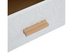 Móvel De Tv| Móvel de TV vintage baixo em madeira - Para sala de estar, madeira clara, acabamento da porta branca, textura vintage. Natural claro