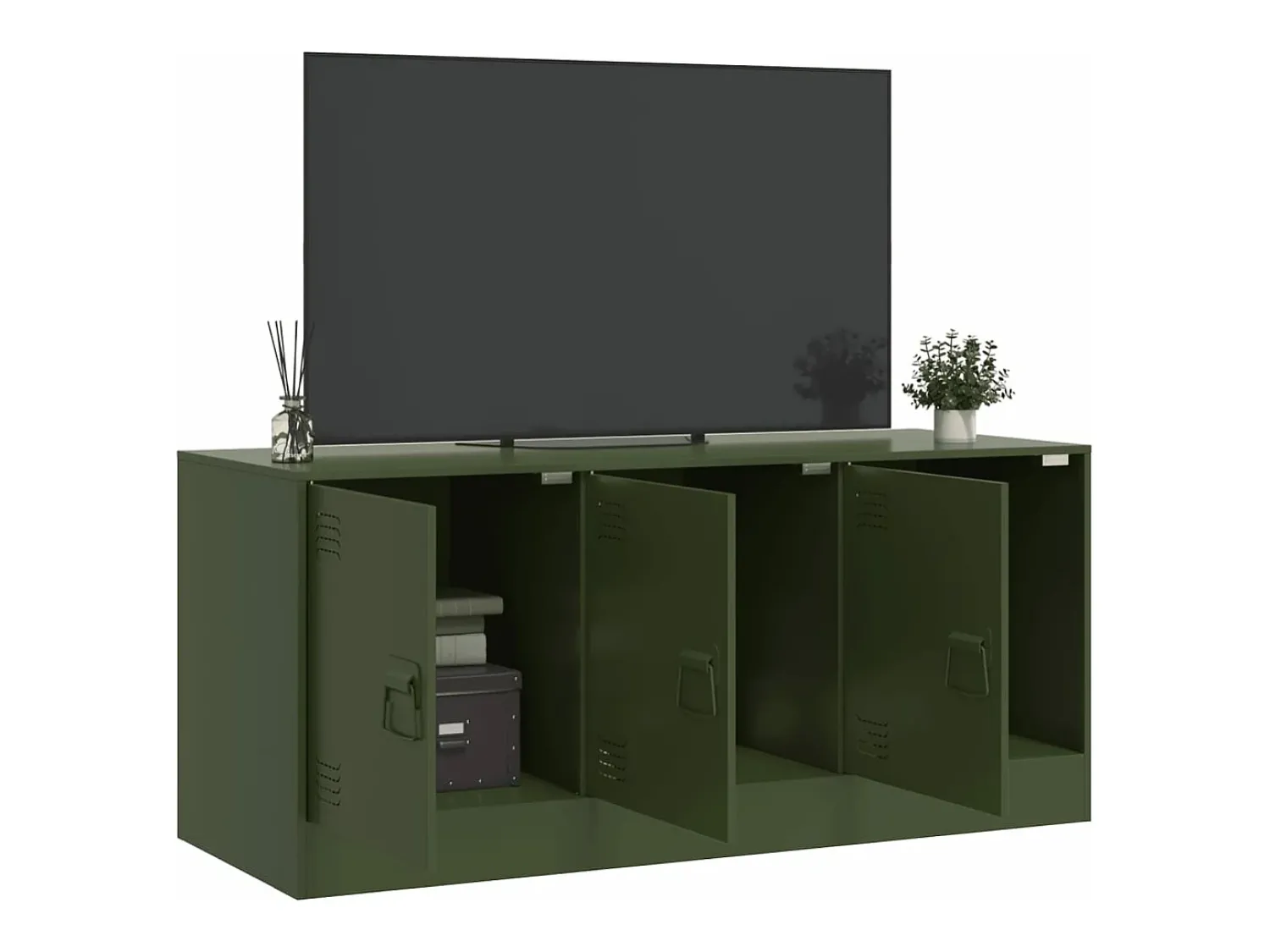 Hot Móvel de TV 99x39x44 aço azeitona PT389205 Verde