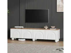 Móvel De Tv|ModernLuxe Móvel de TV 180x40x45 cm - 4 portas - design moderno - MDF - + Natural Branco
