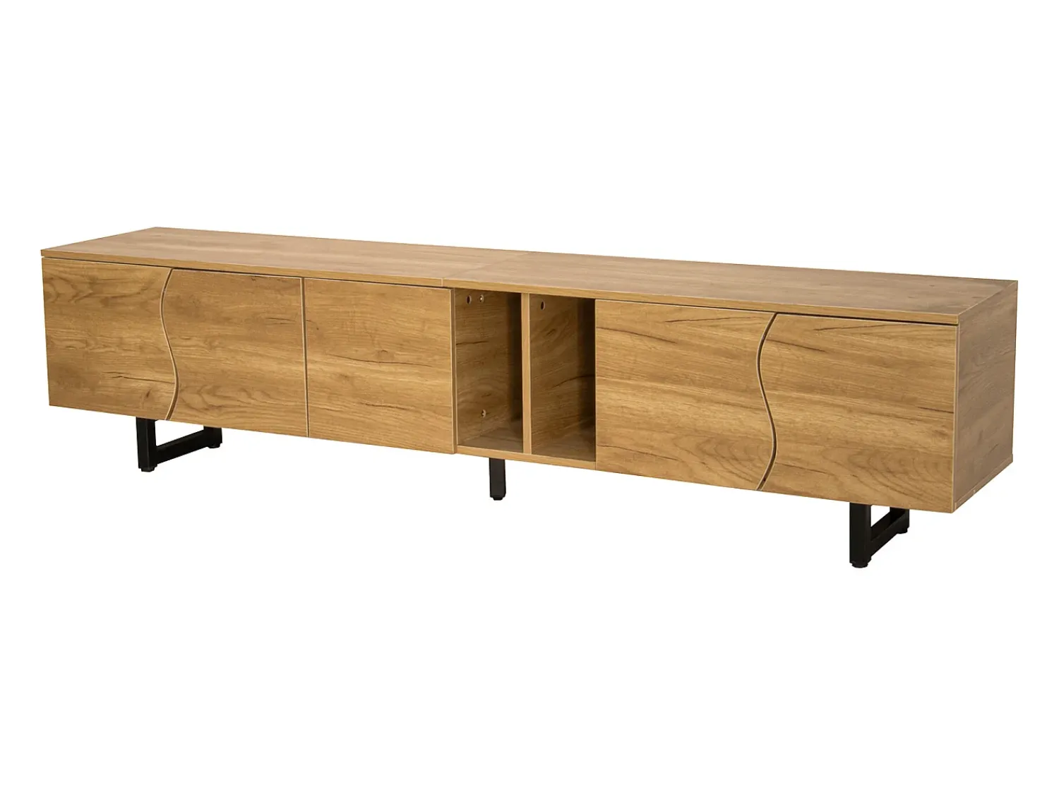 Móvel De Tv|ModernLuxe Móvel de TV 191x38x46,5 cm - com 5 portas - Acabamento de madeira - MDF + painéis de partículas - Natural Natural claro