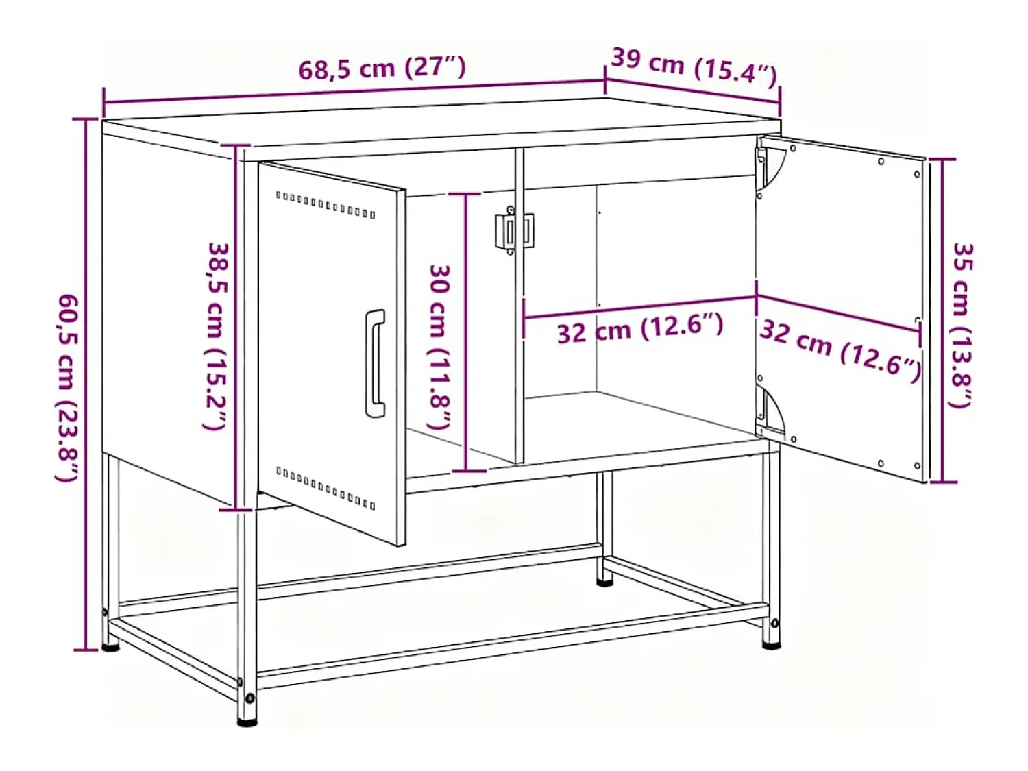 vidaxl Móvel de TV 68,5x39x60,5 cm aço mostarda^ Móvel De Tv