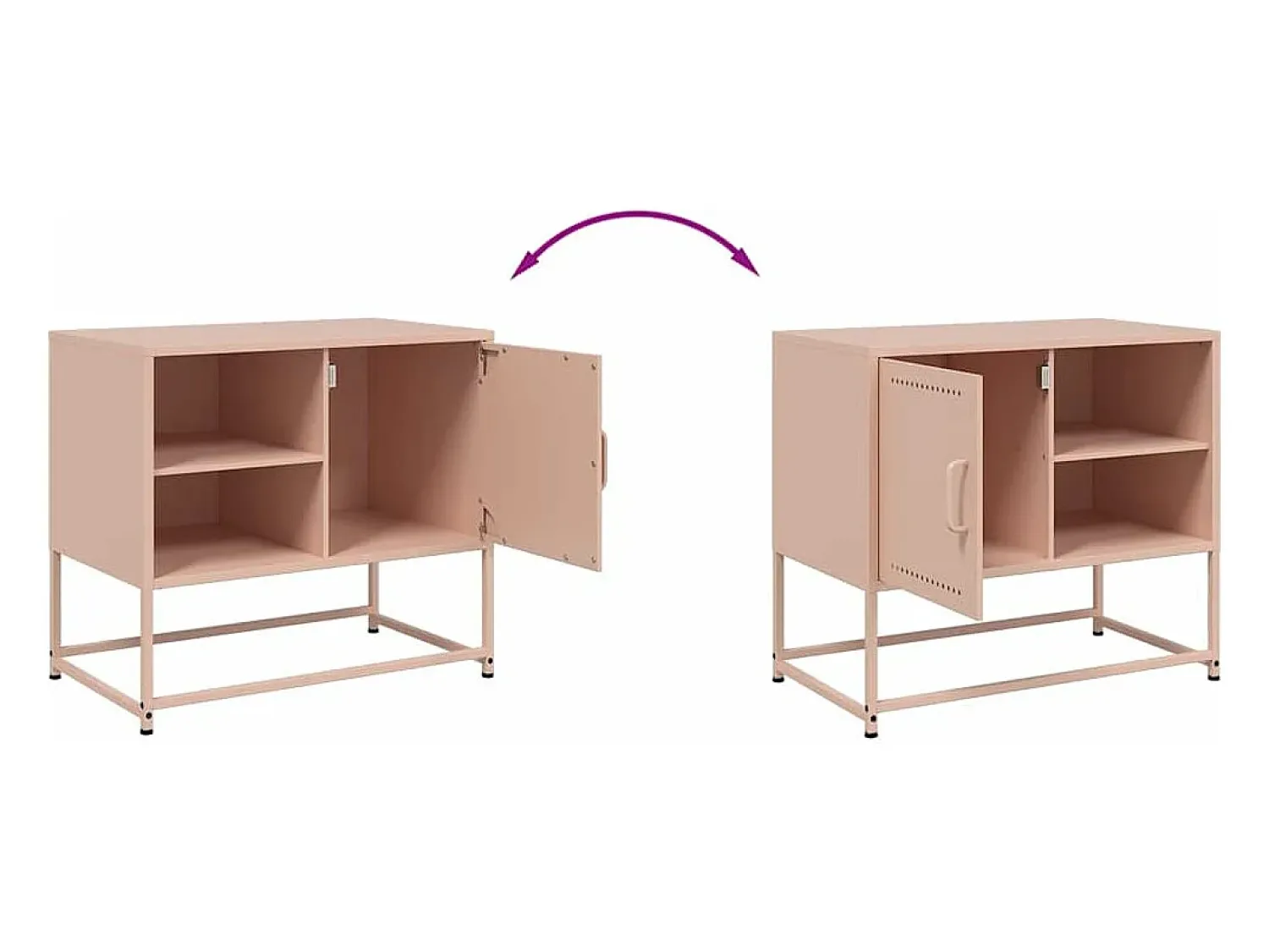 Móvel De Tv*vidaxl Móvel de TV 68x39x60,5 cm aço Rosa