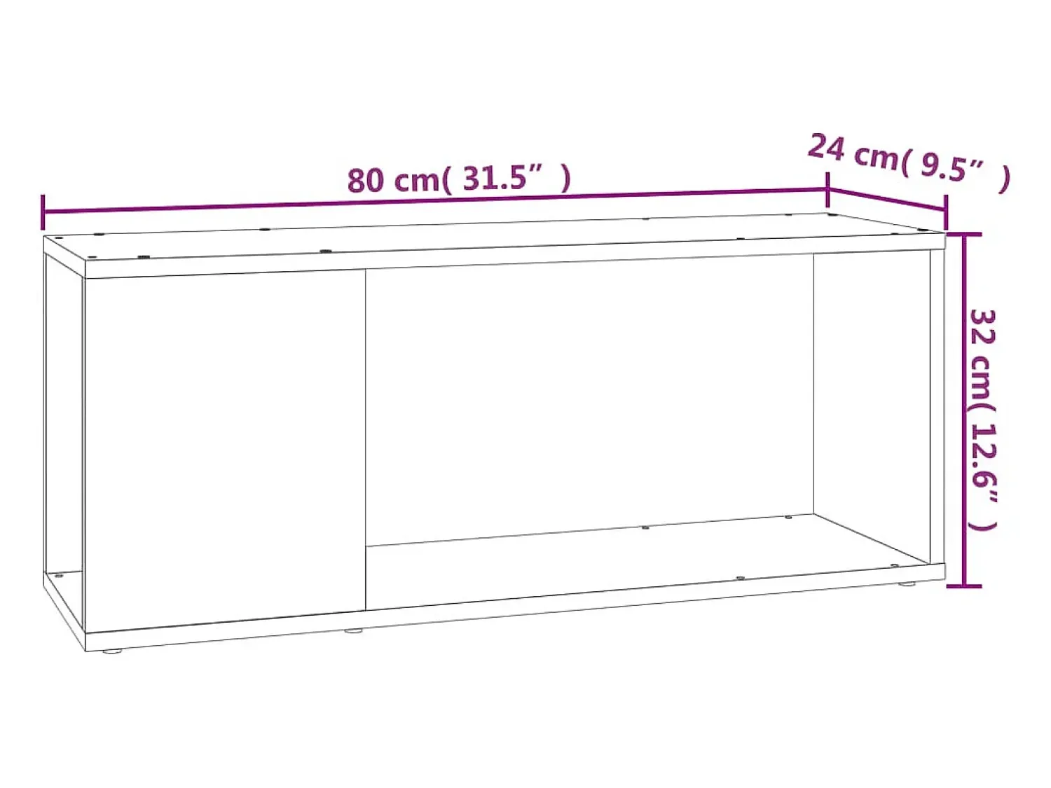 vidaxl Móvel de TV 80x24x32 cm contraplacado -cimento^ Móvel De Tv